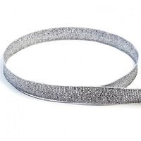 USA Made 1/8" Silver Tinsel Grosgrain Ribbon - 30 Yards (Multiple Widths & Yardages Available)
