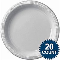 Silver Plastic Dinner Plates, 20ct