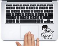 Chibi Princess Mononoke Riding Moro Printed Trackpad Clear Vinyl Decal Sticker Compatible with Apple MacBook Pro Air 11" 12" 13" 15" All Years Laptop Trackpad Keyboard (11 " Macbook Air)