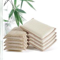 JEBBLAS Bamboo Absorbent Sponges Kitchen Cleaning Sponges Reusable Dish Washing Sponges (8 Pack) …