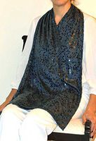 DinerWear Adult Bib Dining Scarf Large- Cravaat X (Navy Dot)