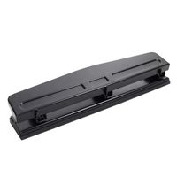 MultiBey Desktop Hole Punch, Standard Fixed 3 Hole Puncher, A4 Paper 12 Sheets Punch Capacity (Black)