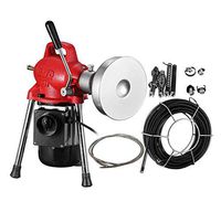 INTBUYING 3/4"-4" Sectional Pipe Drain Cleaner Electric Snake Clog Sewer 500W Cleaning Machine with Swinging Dredging Springs Forward