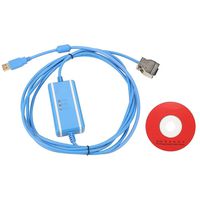 Akozon Programming Cable PLC, 1Pc 3Meter PLC Programming Cable for Omron PM1/2A/CQM1/C200HE/HX/HG/HS PLC Blue