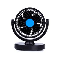 Willcome 12V DC 360 Rotating Strong Wind Car Cooling Fan - 1.2M Cord Low Noise Portable Auto Vehicle Fan for SUV Taxi (Blue)