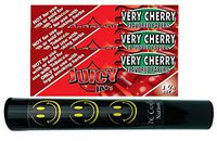 Herb Airtight Tube Pocket Protector with Juicy Jay's Very Cherry 1.25 Flavored Hemp Rolling Papers 3 Count DC Crafts Nation- Happy Face