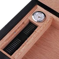 nouler Juler Desktop Cigar Humidifier with Humidifier Hygrometer Can Accommodate 6 Cigar Boxes (Black)