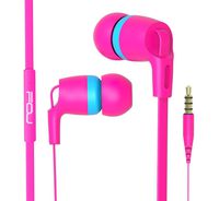 Earbuds in-Ear Headphones Earphones with Mic Noise Isolating Heavy Deep Bass High Definition Flat Cable Headset for 3.5MM Jack iOS/Android(Rose red/Blue)