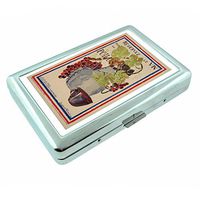 Perfection In Style Metal Silver Cigarette Case Vintage Wine Ads Design 014