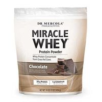 Dr. Mercola, Miracle Whey Chocolate Protein Powder, 16 oz (1 LB.), BCAA, Natural Sweeteners Only, Non GMO, Soy Free, Gluten Free