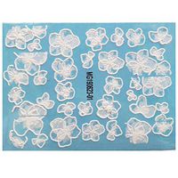 Meidexian888 Nail Stickers,1Pcs 6D Engraved Flower Acrylic Nail Stickers Embossed Flower Water (F)