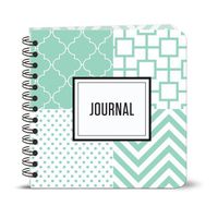 Spiral-bound Journal - 7.25" Square - Modern Design - Mint