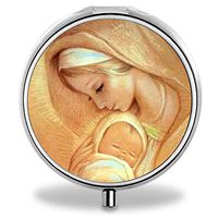 Love Pill Case, Round Stainless Drug Organizer Container Medicine Cover for Pocket Daily&Weekly