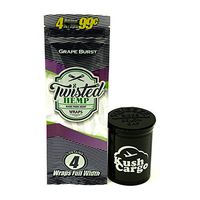 Twisted Hemp Wraps Grape Flavor All Natural with KC Pop Top (15 Packs)
