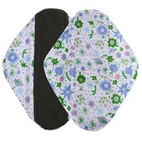 DEESEE(TM) Reusable Bamboo Cloth Washable Menstrual Pad Mama Sanitary Towel Pad Overnight Flow Pads (M(25×7cm), White)