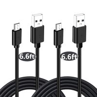 6.6FT 2 Pack USB Power Extension Cable for Wyze Cam Pan,WyzeCam,Oculus Go,Kasa Cam,YI Dome Home Camera,Furbo Dog,Nest Cam,Arlo Q,Blink,Netvue,Data Charging Sync Cord Cloud Home Security Camera Black