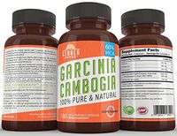 Garcinia Cambogia 100% Pure Extra Strength Extract with 60% HCA, 180 Capsules, All Natural Appetite Suppressant, Fat Burner, Carb Blocker, Weight Loss Diet Supplement That Works for Women and Men