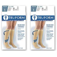 Truform Compression 15-20 mmHg Knee High Closed Toe Stockings Beige, Medium, 2 Count