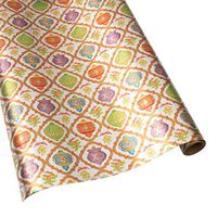 Caspari Ornament Trellis 30 in. x 8 ft. Wrapping Paper in Silver Foil, 2 Rolls Included