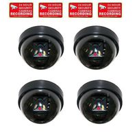 VideoSecu 4 Pack Dummy Fake Security CCTV Dome Cameras with Flashing Red LED Light Cost-Effective Surveillance Imitation Simulated Dome Camera WE5