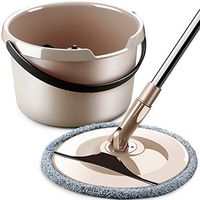 Microfiber Spin Bucket Mop, 2 Microfiber Pad Head Cloth Automatic Rotary Washing System 360°Rotation Hardwood Ceramic Tile Marble Laminate Home Kitchen