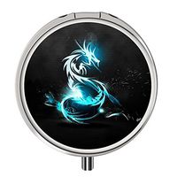 Pill Case - Compact 3 Compartment Medicine Organizer, Customized Round Pill Box for Pocket Traveling and Daily Needs - Dragon