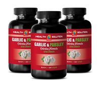 Blood Pressure Vitamin Supplements - Garlic & Parsley 600MG - ODORLESS Formula - Parsley Extract Capsules - 3 Bottles 300 Softgels