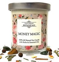 Money Magic Pure & Natural Soy Candle 8.5 oz 100% All Natural & Non Toxic with Crystals, Sandalwood, Vetiver & Orange Blossom Herbs & Essential Oils: Prosperity, Wealth, Abundance: Wiccan Pagan Ritual