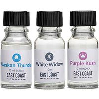 East Coast Terpenes 10ml Sampler Pack - Best Selling Flavors - White Widow, Alaskan Thunder, Purple Kush