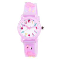 Venhoo Kids Watch 3D Cute Cartoon Waterproof Silicone Children Toddler Wrist Watches Time Teacher Birthday Flamingo Gifts for 3 4 5 6 7 8 Year Girls Little Child-Purple