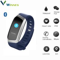 Winnes Waterproof Smart Sports Watch,Blood Pressure&Heart Rate Monitor Pedometer Tracker, Fitness Reminder Smart Bracelet Gift for Men Women - E18 (Blue+Silver)