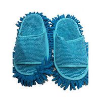 Super Chenille Microfiber Washable Mop Slippers Shoes for Women Floor Dust Dirt Hair Cleaner (Color : Blue)