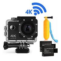 Action Camera 4K16MP WiFi Waterproof Sports Diving Cam DV Camcorder 170 Ultra Wide-Angle Len with Sensor 2 Rechargeable Batteries/Floating Hand Grip and Accessories Kit