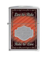 Zippo Harley-Davidson Live to Ride High Polish Pocket Lighter, Chrome