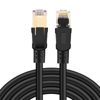 Cat8 Ethernet Cable, Professional Network Patch Cable 40Gbps 2000Mhz S/FTP LAN Wires, High Speed Internet Cable Cord with RJ45 Gold Plated Connector for Modem, Router, PC (3.3ft /1M, Black)