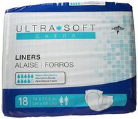 Medline Ultra-Soft Plus Incontinence Liners, Blue, 18 Count