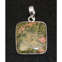 Sterling Silver Natural Unakite Jasper Pendant Jewellery No.3040