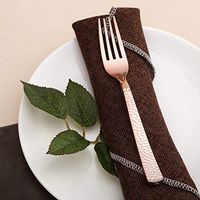 Efavormart 24 Pack Disposable Plastic Forks | 7"| Rose Gold | BPA Free | Hammered Design Disposable Flatware