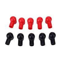 Sedeta 10PCS Round Black Red Battery Terminal Insulating Rubber Covers Skins Tool Parts 20x12mm