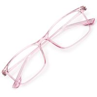 AOO Computer Blue Light Blocking Glasses for Women Men,Anti Eyestrain UV Filter Lens Lightweight Frame - 0.0 Diopter (Clear Pink)