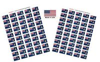 Made in USA! 100 Country Flag 1.5" x 1" Self Adhesive World Flag Stickers, Two Sheets of 50, 100 Sticker Flags Total (Cayman Islands)