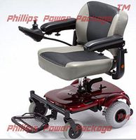 Merits Health Products - EZ-GO- Travel Power Chair - 18" W x 15" D - Red - PHILLIPS POWER PACKAGE TM - TO $500 VALUE