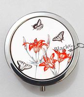 BlackKey Lily Flowers 3-Compartment Decorative Pocket Gift Box Case Organizer for Pill, Color 1 -1542