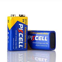 PKCELL 9V 6F22 Zinc-Manganese Batteries (2 Pack)