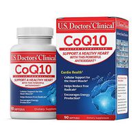 U.S. Doctors' Clinical CoQ10 Heart Supplement for Heart Health, Natural Energy, and Antioxidant Anti-Aging Support, with 100mg Coenzyme Q10 (Packaging May Vary) [1 to 3 Month Supply – 90 Softgels]