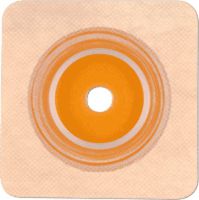 Genairex Securi-T Two-piece Standard Wear Cut-to-fit Wafer with Flange and Tan Tape Collar 2-3/4" Flange Square, 5" x 5"