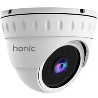 2MP Wide Angle (AHD TVI CVI 960H) Indoor Outdoor Dome CCTV Camera, Honic 1080P Day Night Vision Security IR Analog Camera, Waterproof Full HD Eyeball Cam for Home Video Surveillance (Metal, White)