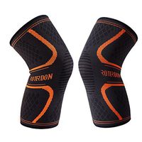 ROTERDON Knee Support, Brace Knee Support Sleeves with Silicon Anti Slip and Breathable Soft Fabric Suitable for Outdoor Sports, GMY, Fitness, Support Knee by Pair(Medium)
