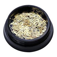 Elevin(TM) Christmas Decor Tips Snowflake Nails Sequins Nail Art Glitters Gold Metal Slices (A)