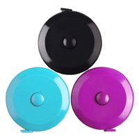 3 Pack Tape Measure 150 cm 60 Inch Push Button Tape Body Measuring Soft Retractable for Sewing Double-Sided Tailor Cloth Ruler (Black Purple Sky Blue) by BUSHIBU